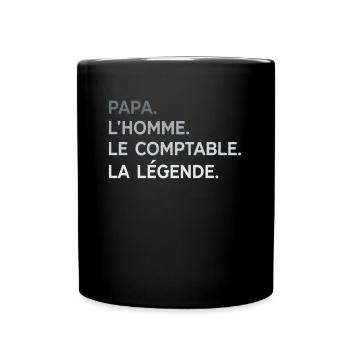 Papa Comptable L'Homme La Légende Cadeau Humour - Mug uni - noir - Devant