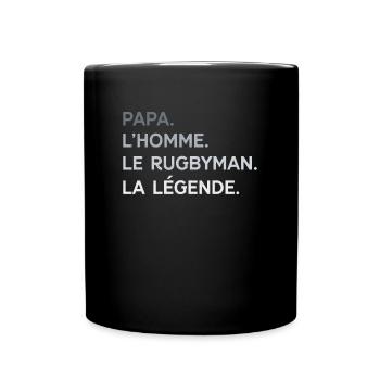 Papa Rugbyman L'Homme La Légende Cadeau Rugby - Mug uni - noir - Devant