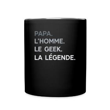 Papa Geek L'Homme La Légende Cadeau Humour - Mug uni - noir - Devant