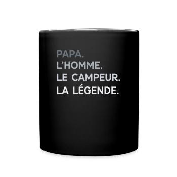 Papa Campeur L'Homme La Légende Cadeau Camping - Mug uni - noir - Devant