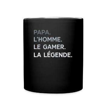 Papa Gamer L'Homme La Légende Cadeau Gaming - Mug uni - noir - Devant