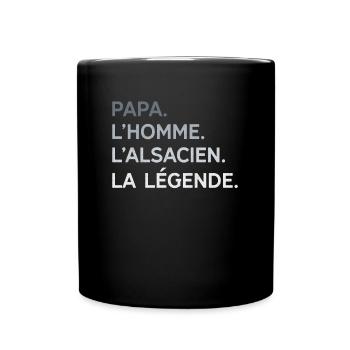 Papa Alsacien L'Homme La Légende Cadeau Alsace - Mug uni - noir - Devant