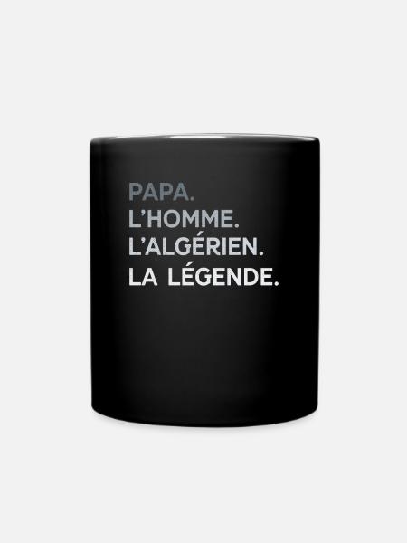 Papa Algérien L'Homme La Légende Cadeau Algérie - Mug uni - noir