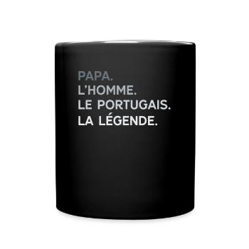 Papa Portugais L'Homme La Légende Cadeau Portugal - Mug uni - noir - Devant