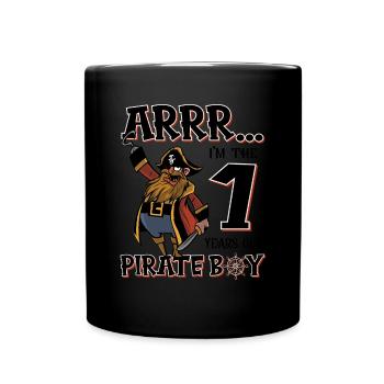 Pirate Boy 1 year old pirate 1st birthday - Full Colour Mug - black - Front