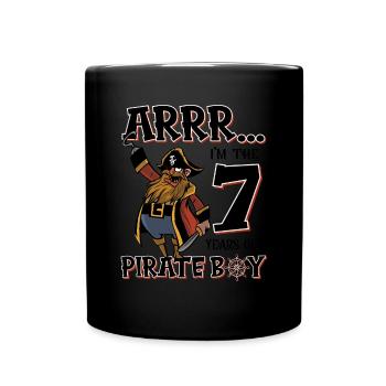 Pirate Boy 7 Jahre alter Pirat 7. Geburtstag - Tasse einfarbig - Schwarz - Vorne