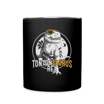 Tontonsaurus Rex Uncle Dinosaur Gift Uncle - Full Colour Mug - black - Front