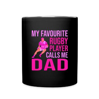 Rugby Player Father's Day Rugby Gift Rugby Coach - Full Colour Mug - black - Front