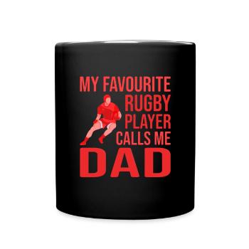 Rugby Player Father's Day Rugby Gift Rugby Coach - Full Colour Mug - black - Front