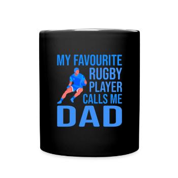 Rugby Player Father's Day Rugby Gift Rugby Coach - Full Colour Mug - black - Front
