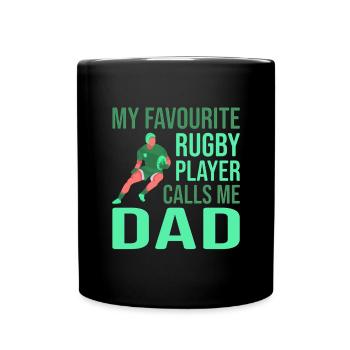 Rugby Player Father's Day Rugby Gift Rugby Coach - Full Colour Mug - black - Front