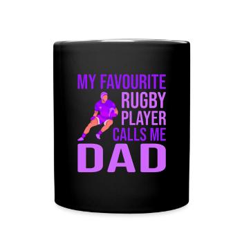Rugby Player Father's Day Rugby Gift Rugby Coach - Full Colour Mug - black - Front