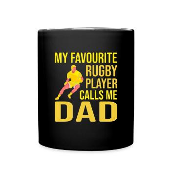 Rugby Player Father's Day Rugby Gift Rugby Coach - Full Colour Mug - black - Front