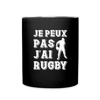 Je Peux Pas J'ai Rugby Joueur Maillot France Rugby - Tasse einfarbig - Schwarz - Vorne