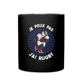 Je Peux Pas J'ai Rugby Joueur Maillot France Rugby - Tasse einfarbig - Schwarz - Vorne