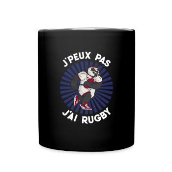 J'Peux Pas J'ai Rugby Joueur Maillot France Rugby - Tasse einfarbig - Schwarz - Vorne