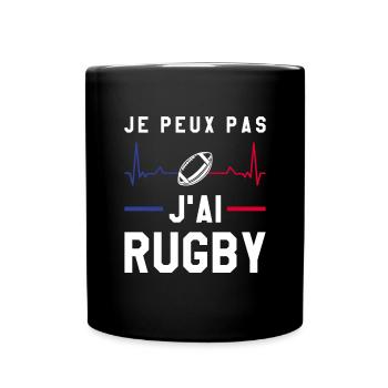 Je Peux Pas J'ai Rugby Joueur Maillot France Rugby - Tasse einfarbig - Schwarz - Vorne