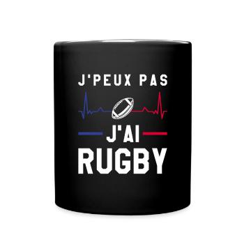 J'Peux Pas J'ai Rugby Joueur Maillot France Rugby - Tasse einfarbig - Schwarz - Vorne