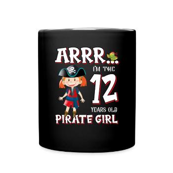 Pirate Boy 12 Jahre alter Pirat 12. Geburtstag - Tasse einfarbig - Schwarz - Vorne