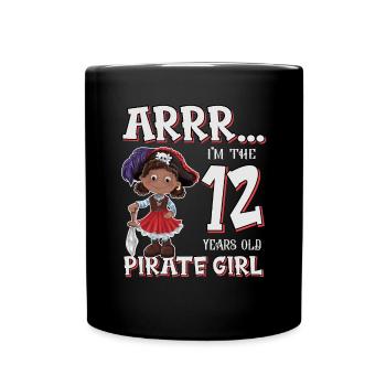 Pirate Boy 12 Jahre alter Pirat 12. Geburtstag - Tasse einfarbig - Schwarz - Vorne