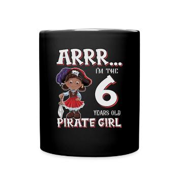 Pirate Boy 6 Jahre alter Pirat 6. Geburtstag - Tasse einfarbig - Schwarz - Vorne