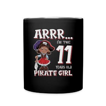 Pirate Boy 11 Jahre alter Pirat 11. Geburtstag - Tasse einfarbig - Schwarz - Vorne