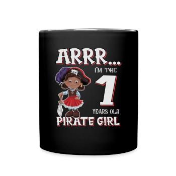Pirate Boy 1 year old pirate 1st birthday - Full Colour Mug - black - Front