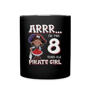 Pirate Boy 8 Jahre alter Pirat 8. Geburtstag - Tasse einfarbig - Schwarz - Vorne