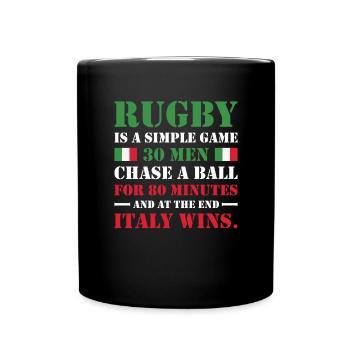 Le rugby est un jeu simple Italie Rugby - Mug uni - noir - Devant