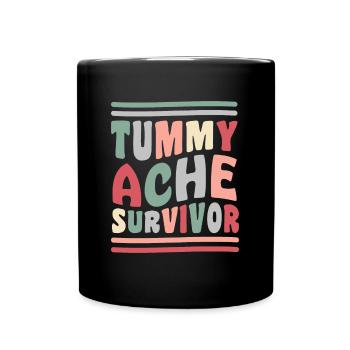 Tummy Ache Survivor 80s 70s Vibe Gift - Full Colour Mug - black - Front