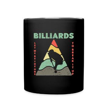 Billard Billardkugel Billarddreieck Kö - Tasse einfarbig - Schwarz - Vorne