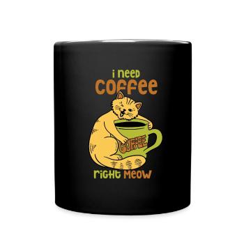 Cats Kitten Coffee Pet - Full Colour Mug - black - Front