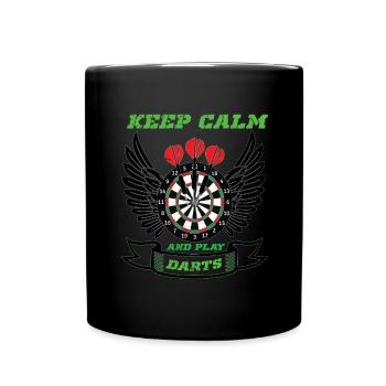 Dart Darts Dartboard Dartboard Throw Arrow - Full Colour Mug - black - Front