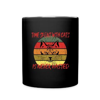 Cat Cats Cat Lover Pet - Full Colour Mug - black - Front
