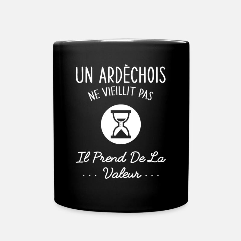 Un Ardèchois Ne Vieillit Pas Humour Cadeau Ardèche - Mug uni - noir