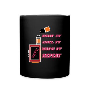 E-Zigaretten E-Shisha Rauchen Dampfen Liquid - Tasse einfarbig - Schwarz - Vorne