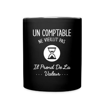 Un Comptable Ne Vieillit Pas Humour Idée Cadeau - Mug uni - noir - Devant