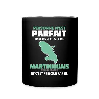 Martiniquais Carte De La Martinique Citation - Mug uni - noir - Devant