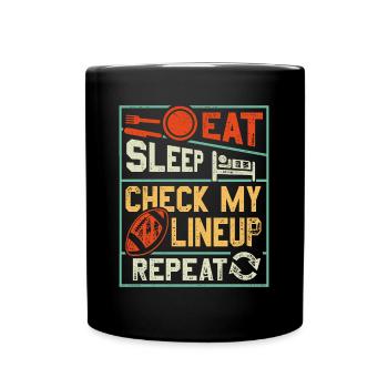 Fantasy Football Shirt Eat Sleep Football Repeat - Mug uni - noir - Devant