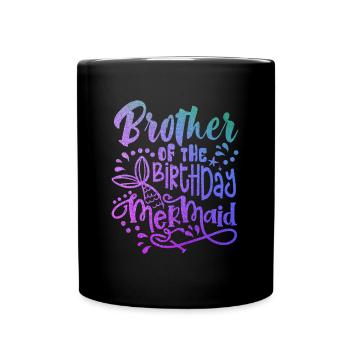 Brother Of The Birthday Mermaid Matching Family - Mug uni - noir - Devant