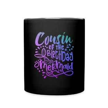 Cousin Of The Birthday Mermaid Matching Family - Mug uni - noir - Devant