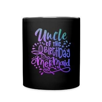Uncle Of The Birthday Mermaid Matching Family - Mug uni - noir - Devant