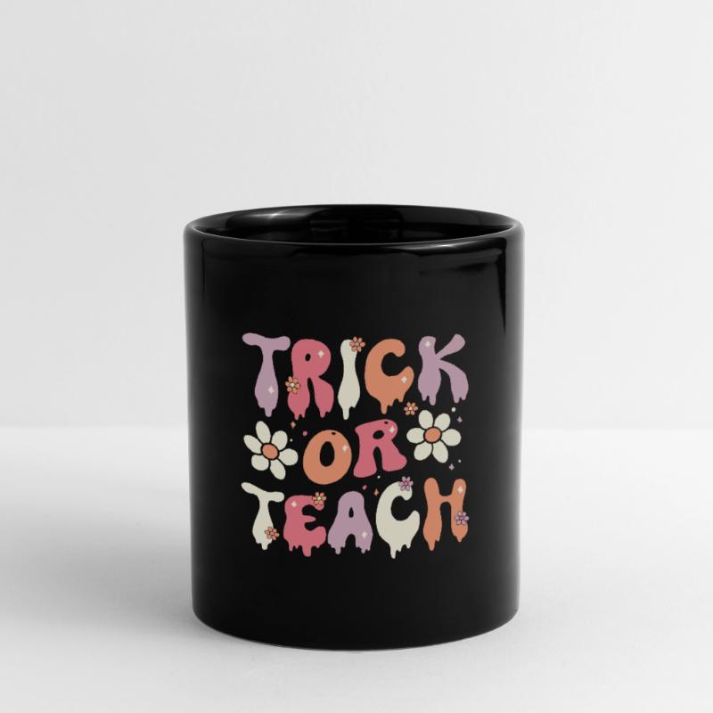 Groovy Lehrer Halloween Trick oder Teach 70s Geschenk Tasse einfarbig