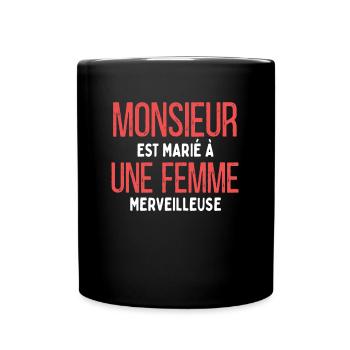 Mariage Humour Couple Amoureux Homme - Mug uni - noir - Devant