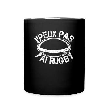 I Can Not I Have Rugby Idea Gift Player Rugbyman - Full Colour Mug - black - Front