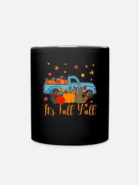 Its Fall Yall Shirt Women Pumpkin Truck - Mug uni - noir