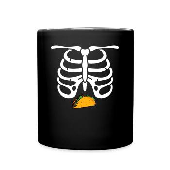 Funny Pregnant Skeleton For Husband Taco Belly - Mug uni - noir - Devant