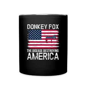 Donkey Pox The Disease Destroying America - Full Colour Mug - black - Front