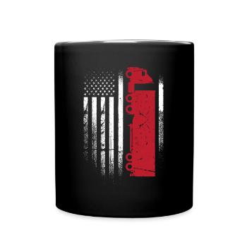 Truck Driving Man US-amerikanische Flagge Fahrer Super - Tasse einfarbig - Schwarz - Vorne