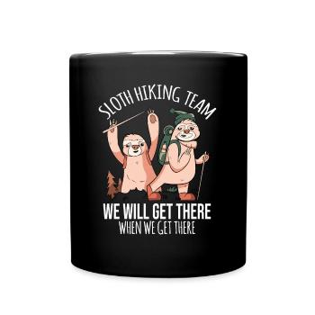 Sloth Hiking Team Shirt We Will Get There - Full Colour Mug - black - Front